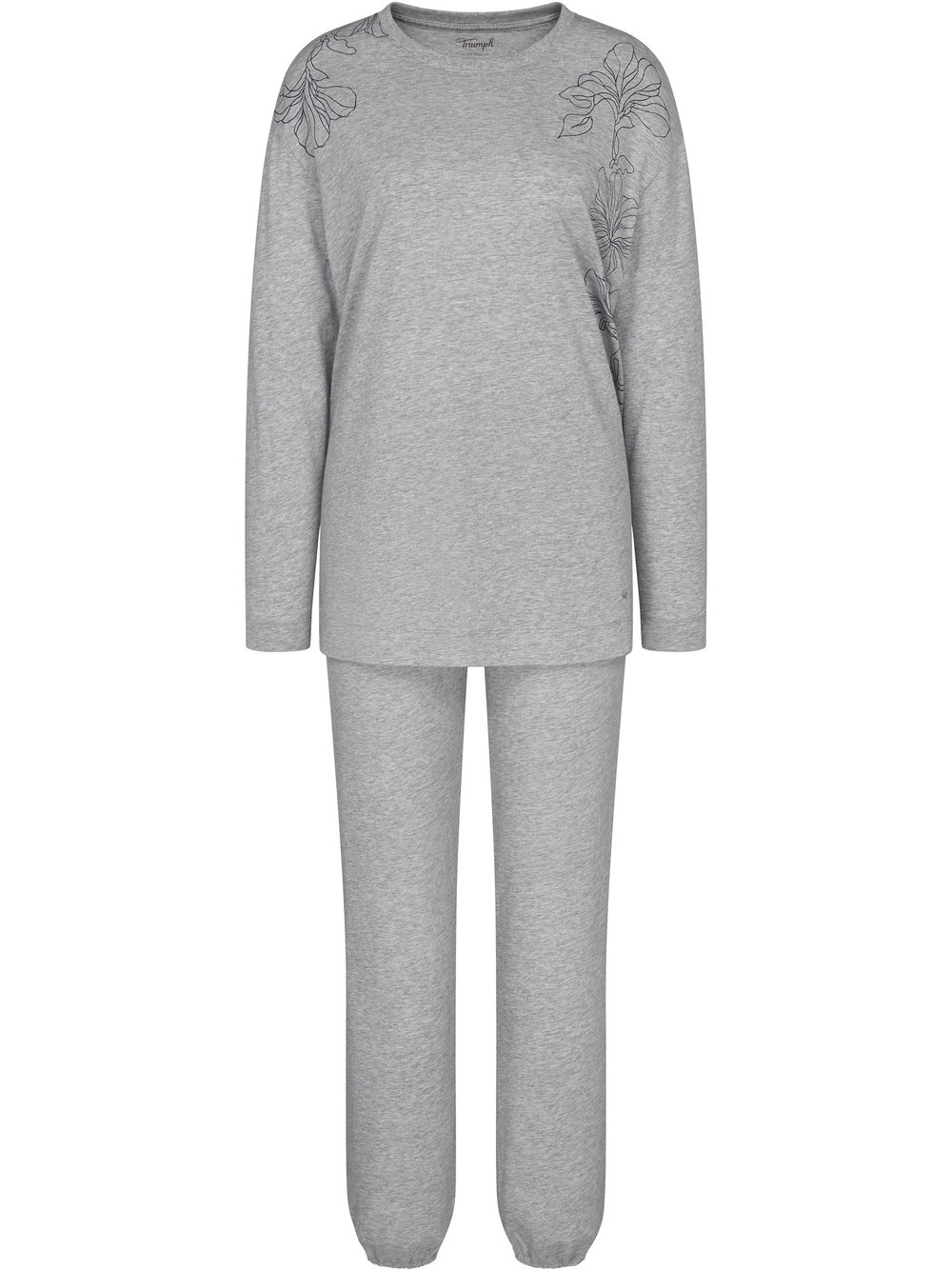 Thumbnail - Triumph Pyjama Damen Jersey grau bedruckt, 44