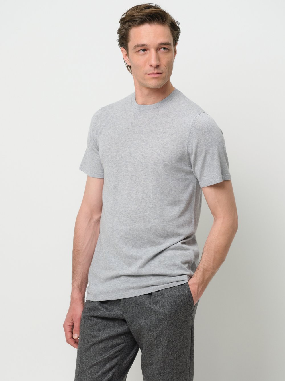 Profuomo T-Shirt Herren Lyocell grau, M