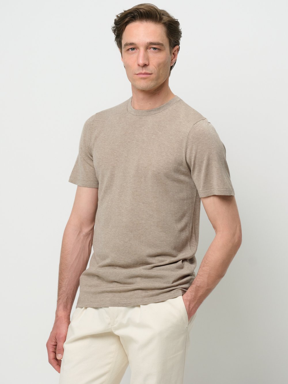 Profuomo T-Shirt Herren Lyocell beige, XL