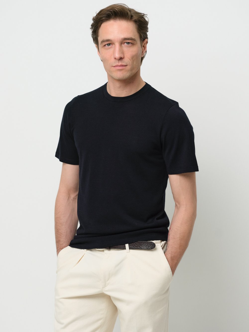 Profuomo T-Shirt Herren Lyocell blau, M