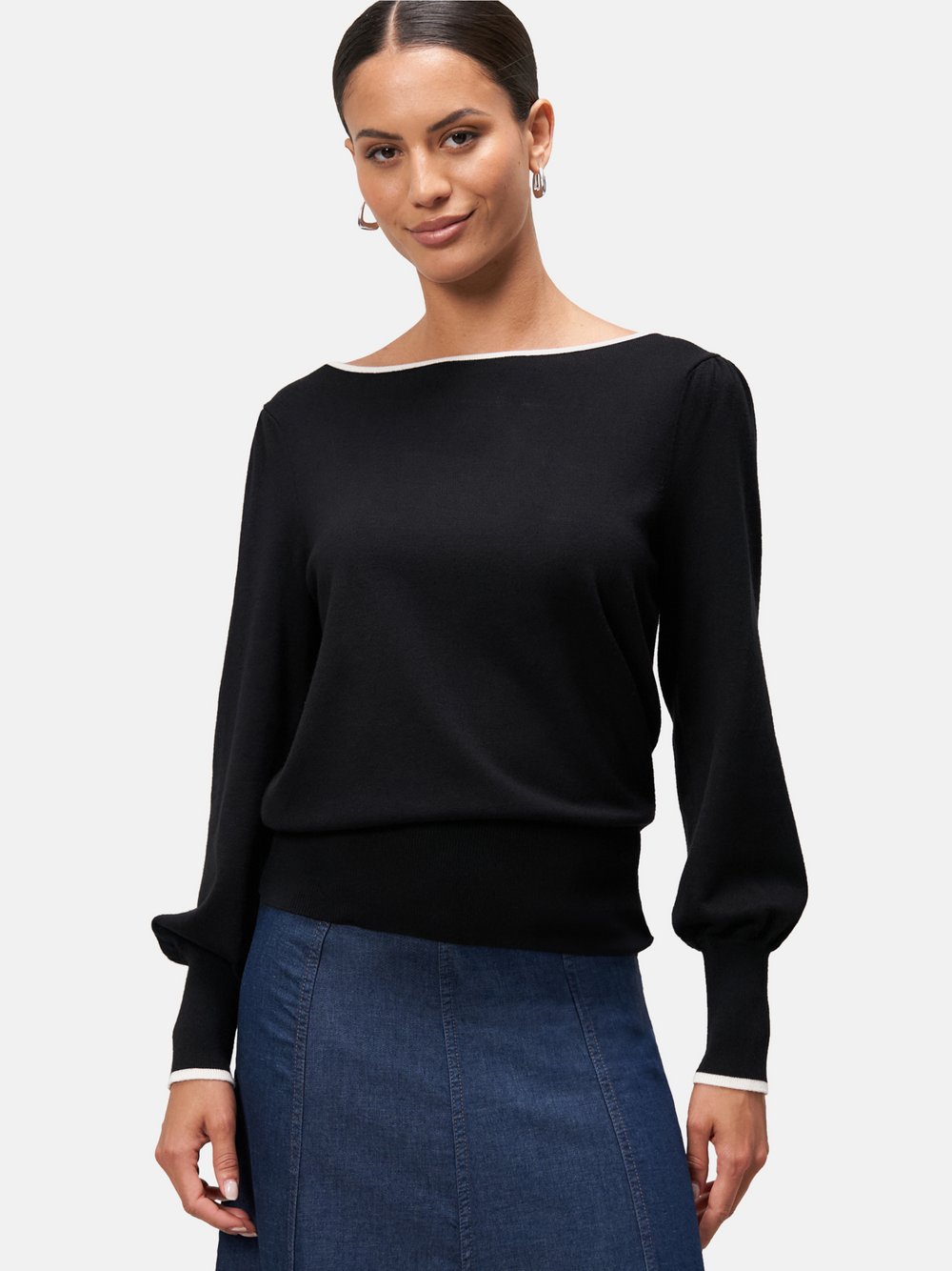 zero Feinstrickpullover Damen Viskose schwarz, 36