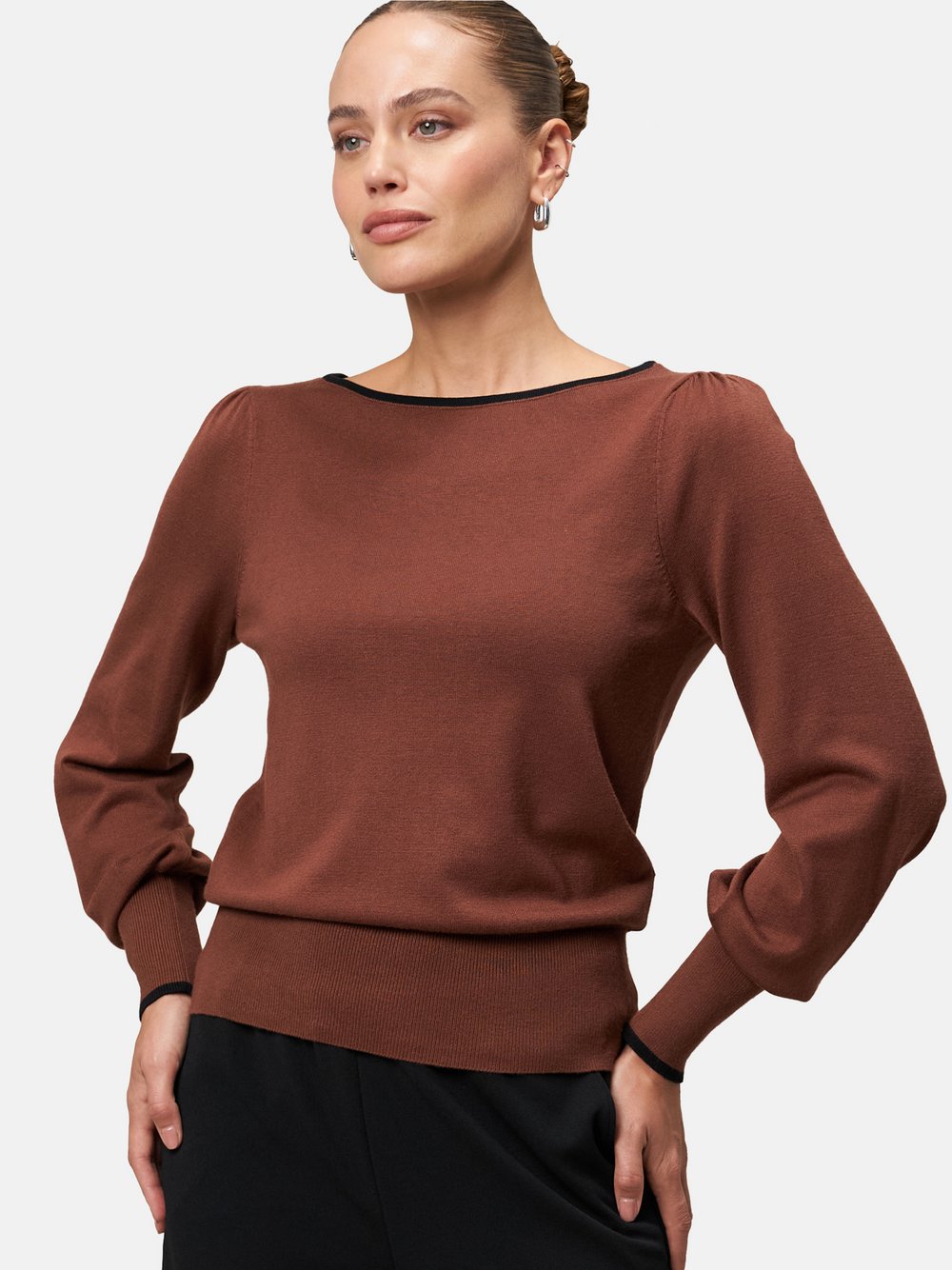 zero Feinstrickpullover Damen Viskose braun, 36