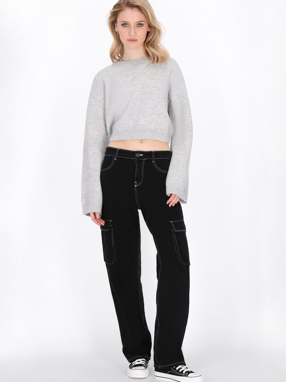 Thumbnail - MyMo Pullover Damen grau, M/L