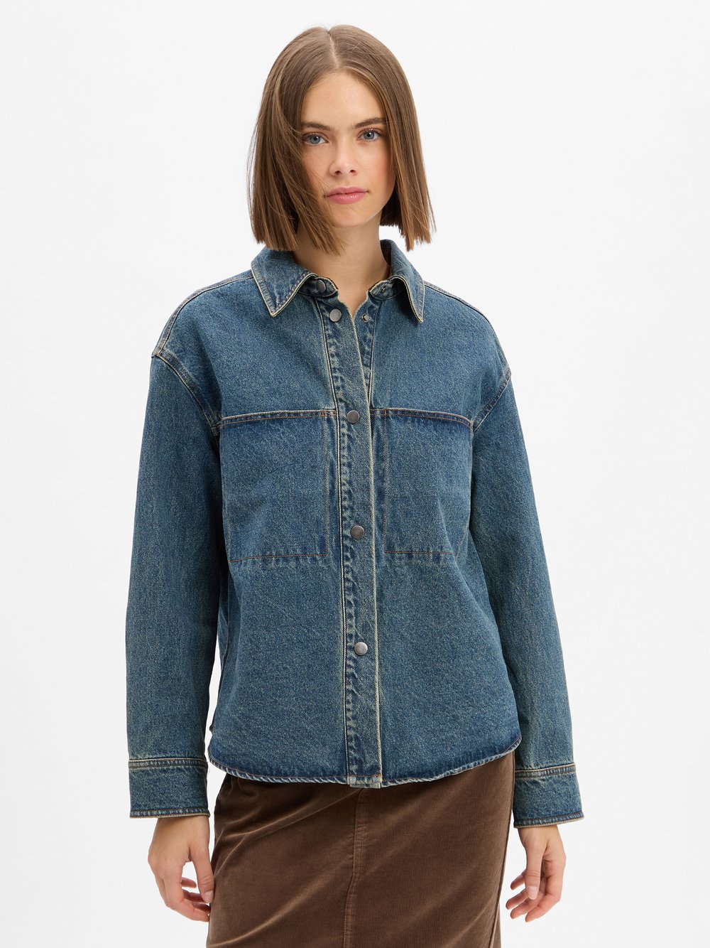 Opus Kastenjacke Damen Baumwolle blau, 40
