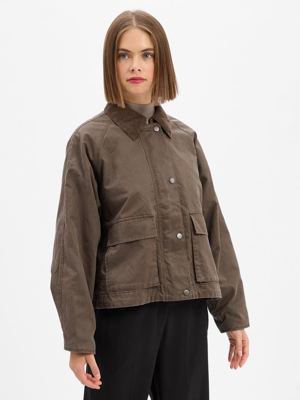 Opus Wachsjacke Damen Baumwolle braun, 42