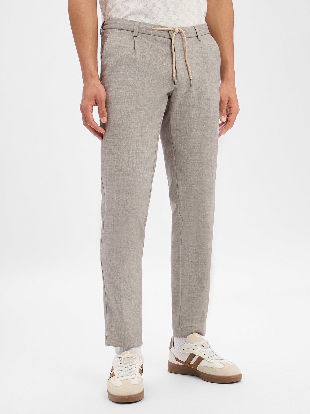 Bugatti Stoffhose mit Woll-Anteil Herren braun meliert, 36-32