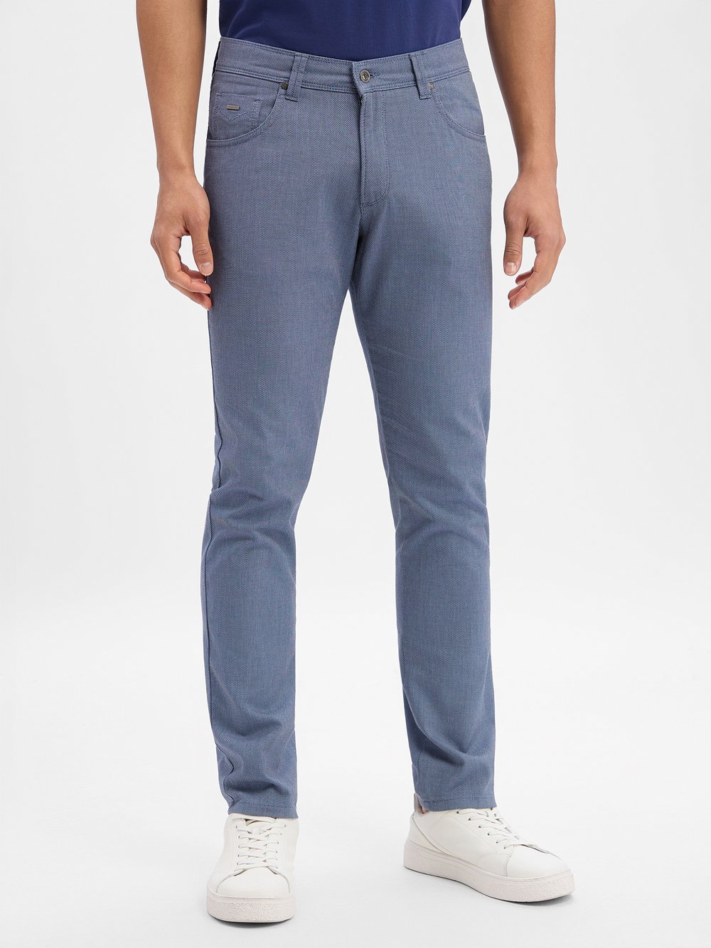 Bugatti Hose Herren Baumwolle blau gemustert, 38-30