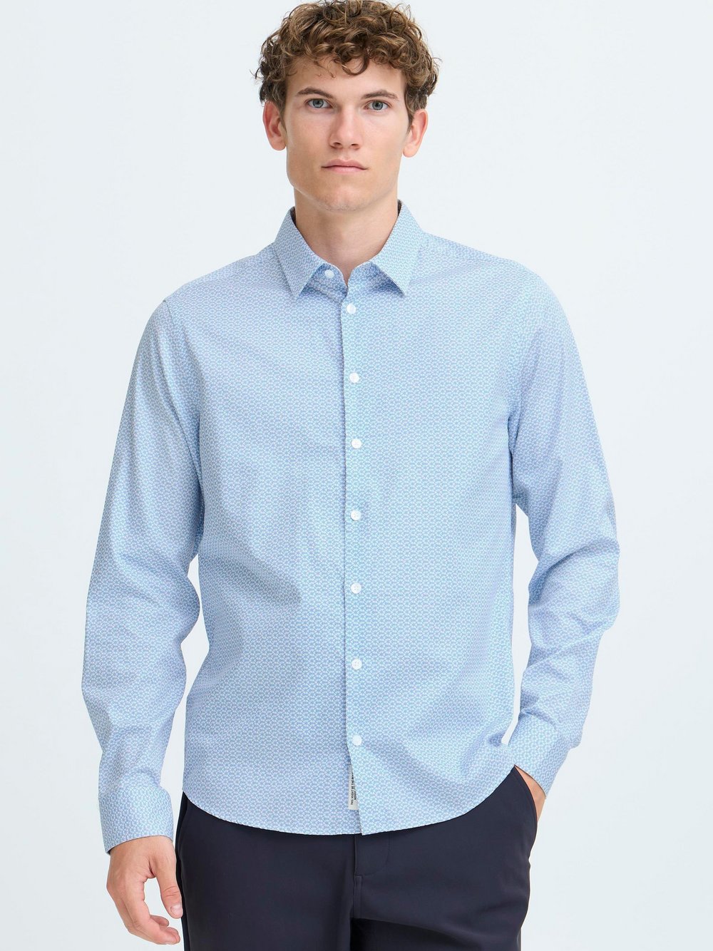 Thumbnail - CASUAL FRIDAY Businesshemd Herren Regular Fit Baumwolle blau gemustert, L