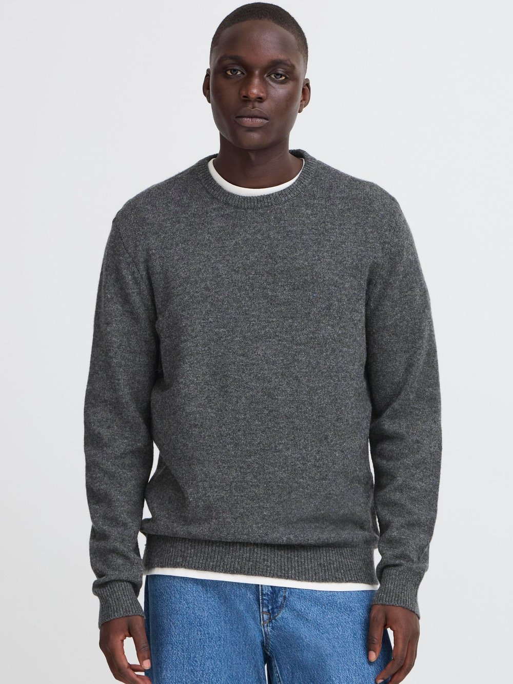 BLEND Strickpullover Herren Textil grau meliert, XL