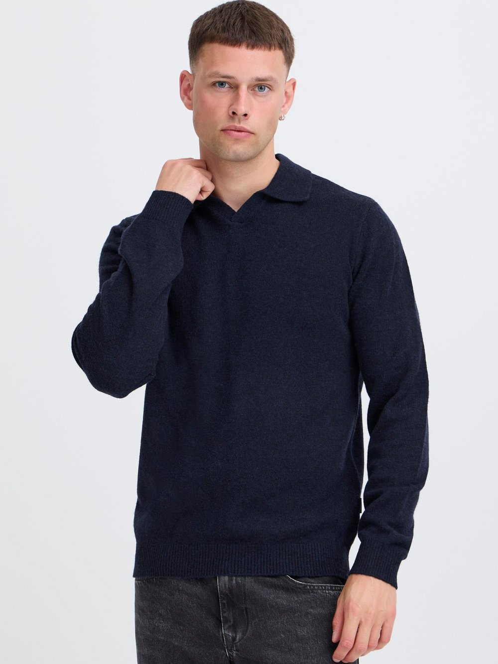 Thumbnail - BLEND Strickpullover Herren Textil blau meliert, L