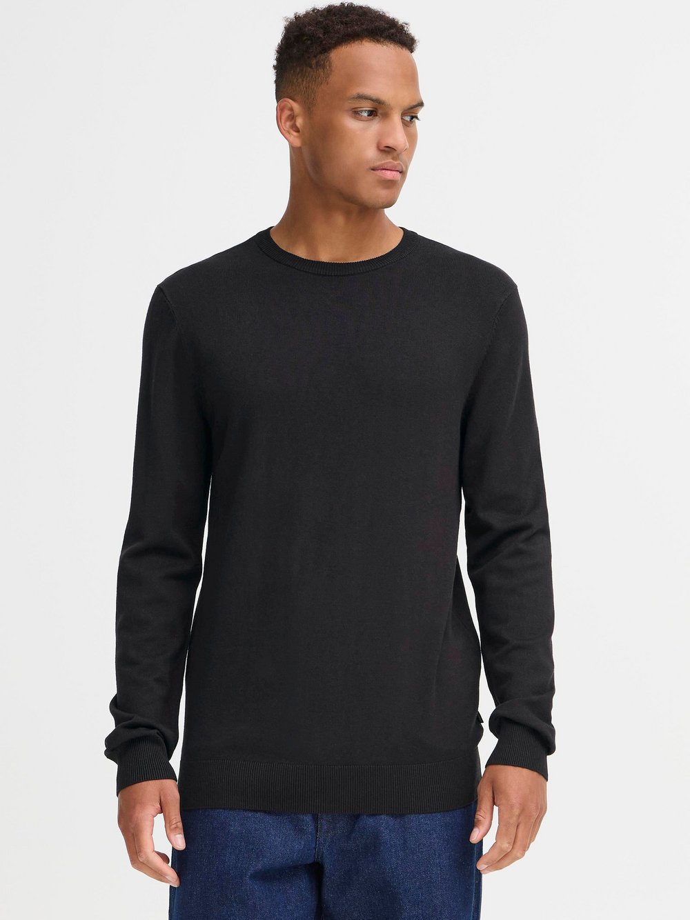 Thumbnail - BLEND Strickpullover Herren Viskose schwarz meliert, L