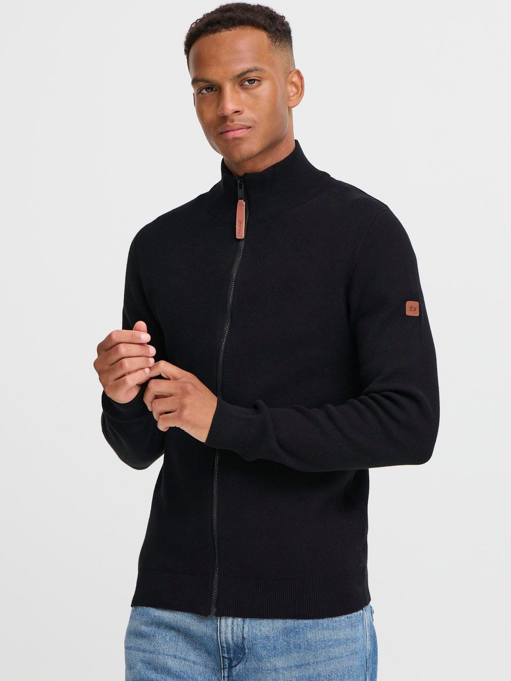 BLEND Trainingsjacke Herren Baumwolle schwarz, L