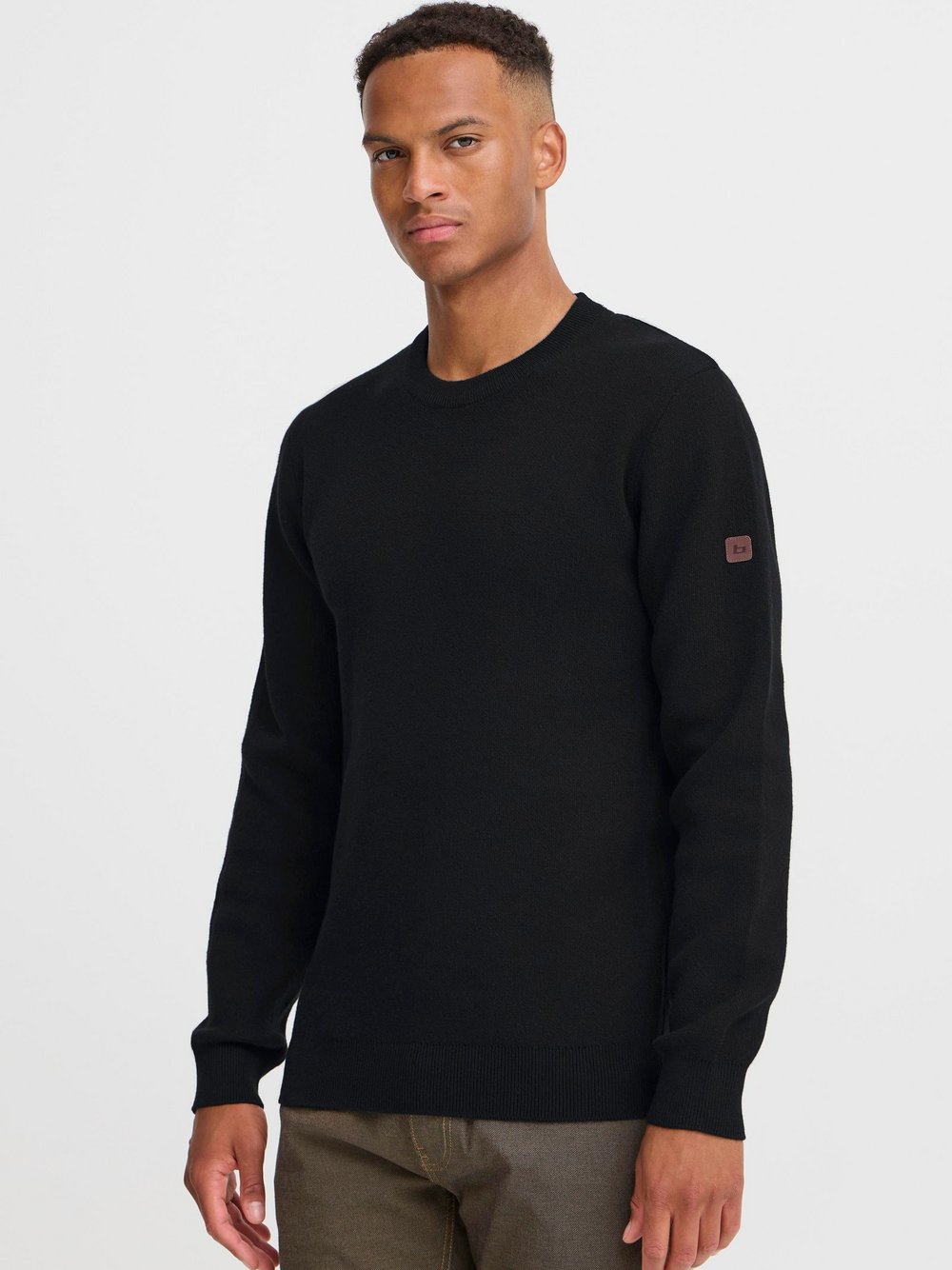 BLEND Strickpullover Herren Baumwolle schwarz, XL