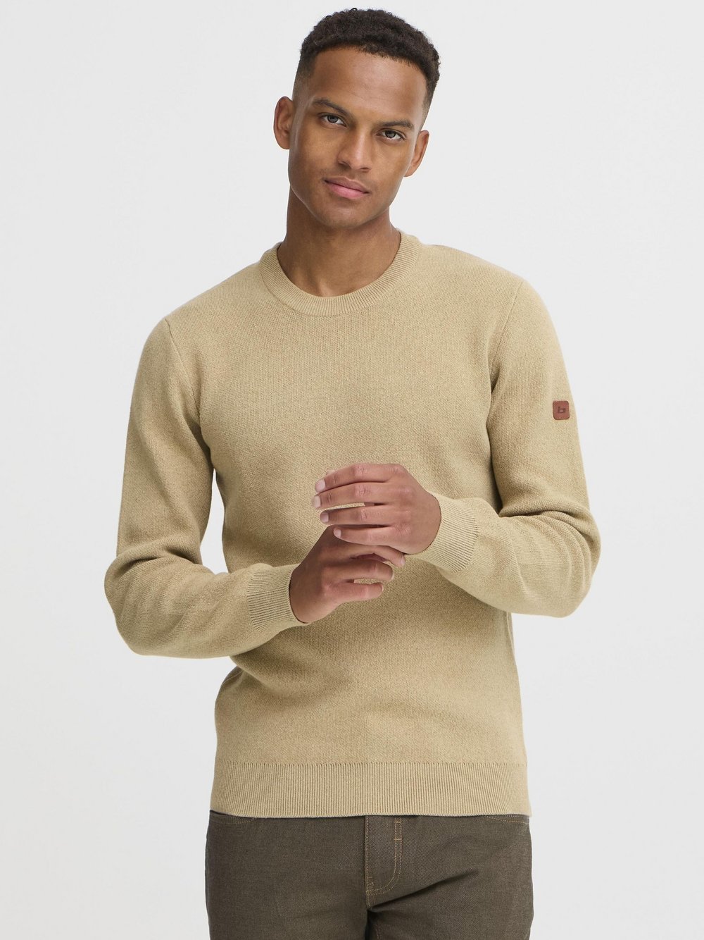BLEND Strickpullover Herren Baumwolle beige, XL