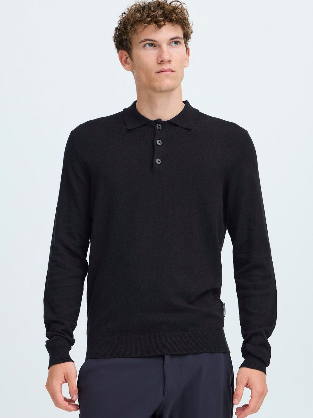 Thumbnail - CASUAL FRIDAY Strickpullover Herren Baumwolle schwarz meliert, M