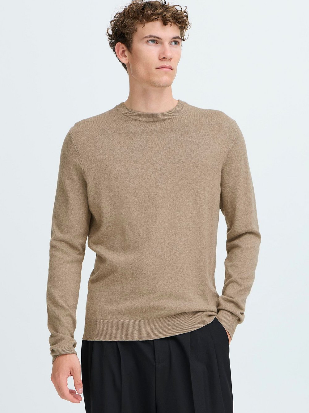 Thumbnail - CASUAL FRIDAY Strickpullover Herren Baumwolle beige meliert, M
