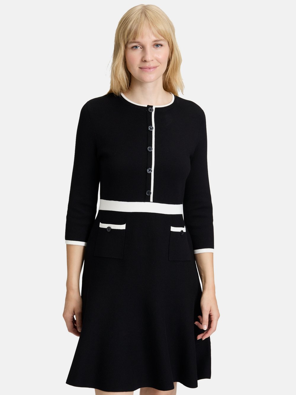 Vera Mont Strickkleid Damen Viskose schwarz gemustert, S