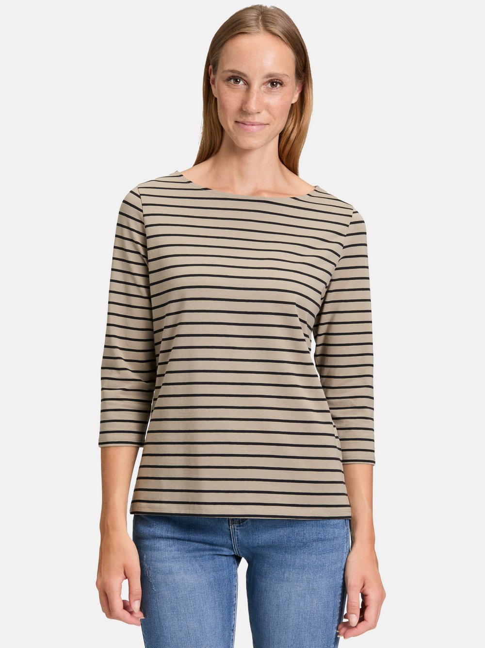 Betty Barclay Ringelshirt Damen Baumwolle grün gestreift, 36