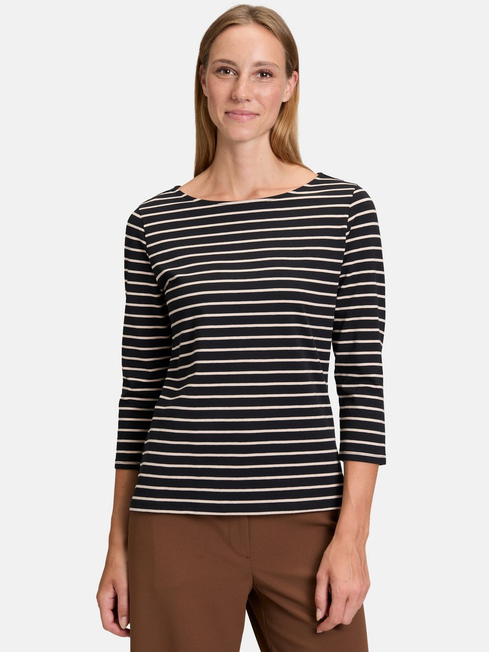 Betty Barclay Ringelshirt Damen Baumwolle schwarz gestreift, 42