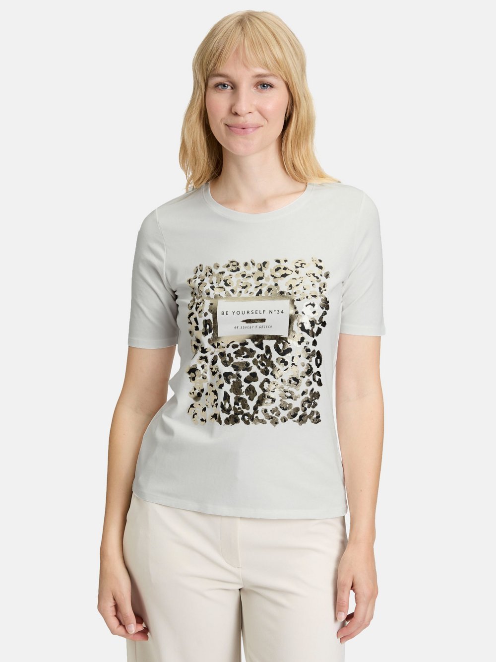 Betty Barclay Basic Shirt Damen Baumwolle weiß bedruckt, 36