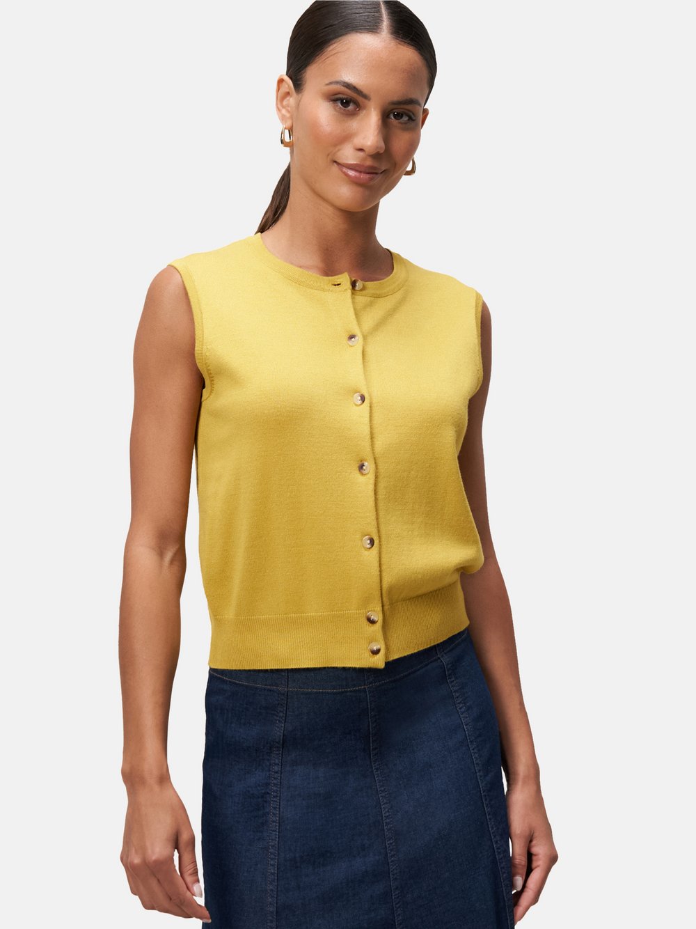 zero Feinstrickweste Damen Viskose gelb, 36