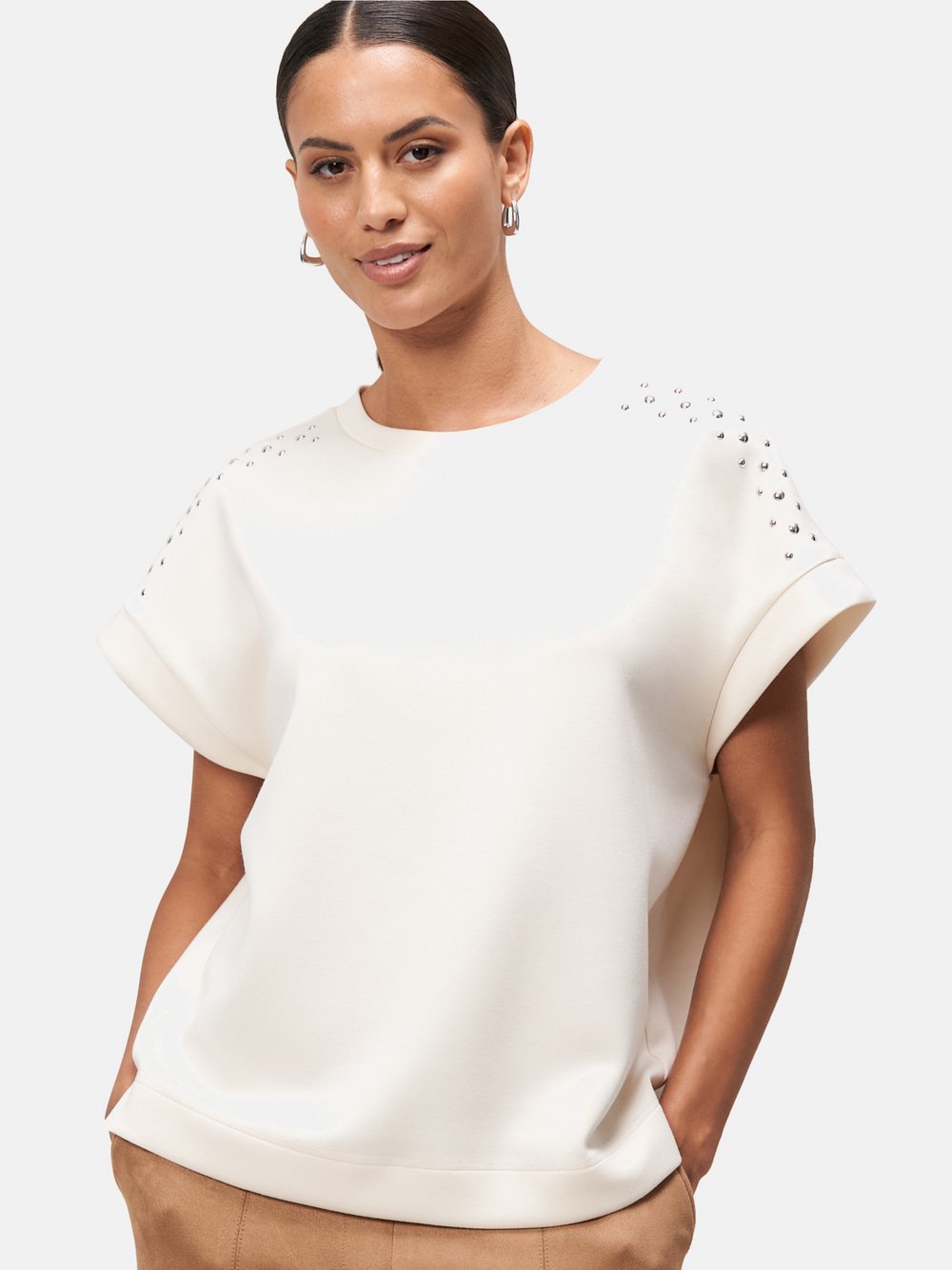zero Sweatshirt Damen weiß, 38
