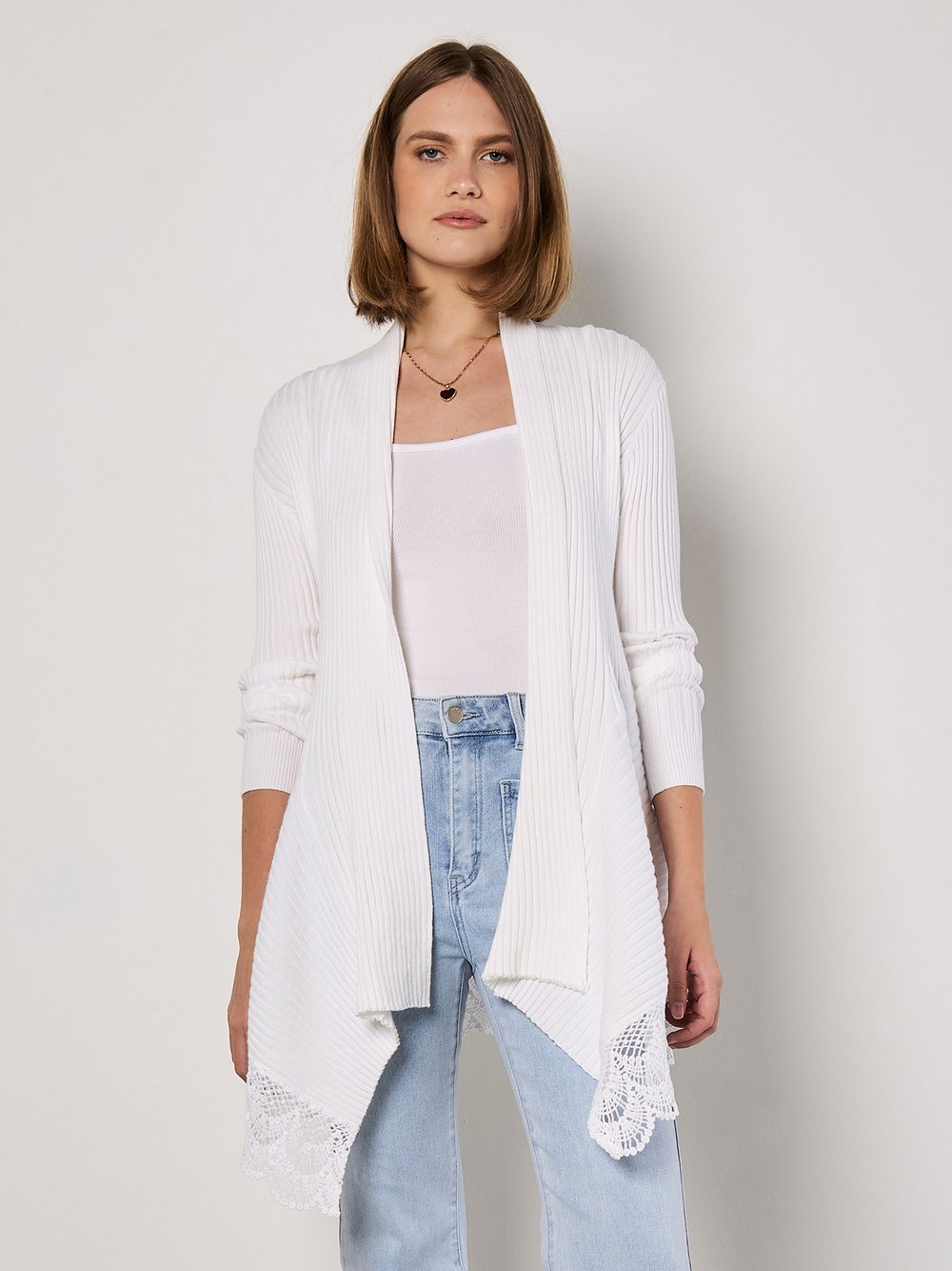 Apricot Strickjacke Damen weiß, 42