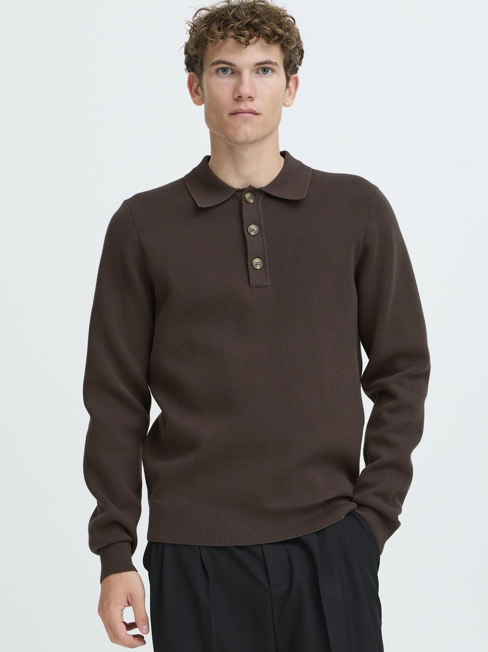 CASUAL FRIDAY Strickpullover Herren Textil braun strukturiert, XXXL