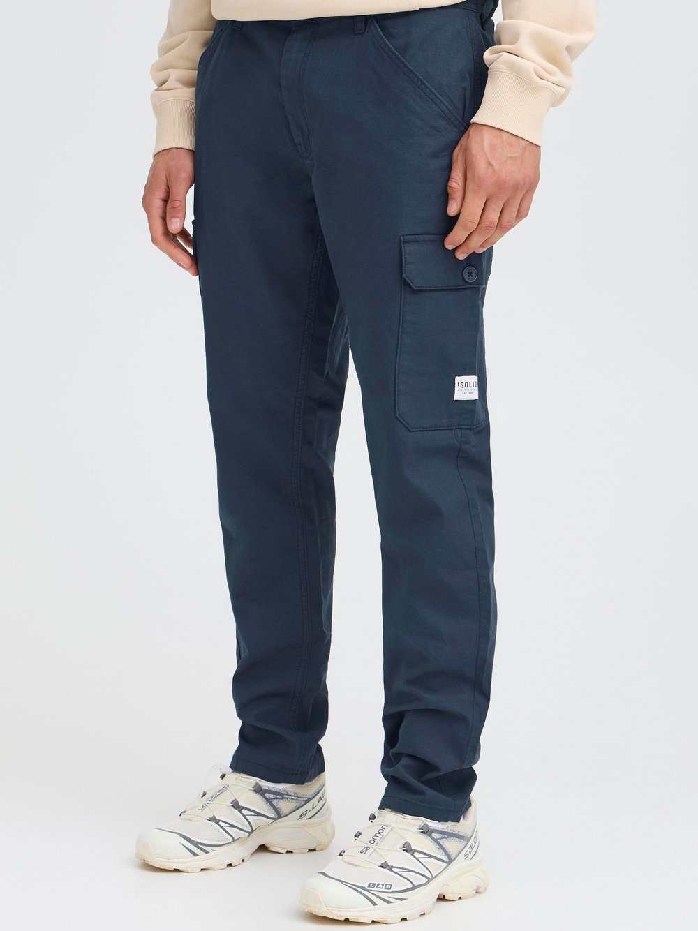 Solid Cargohose Herren Baumwolle blau, 31-30