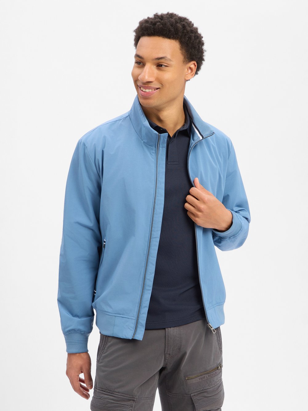 Nils Sundström Übergangsjacke Herren Baumwolle blau, 50