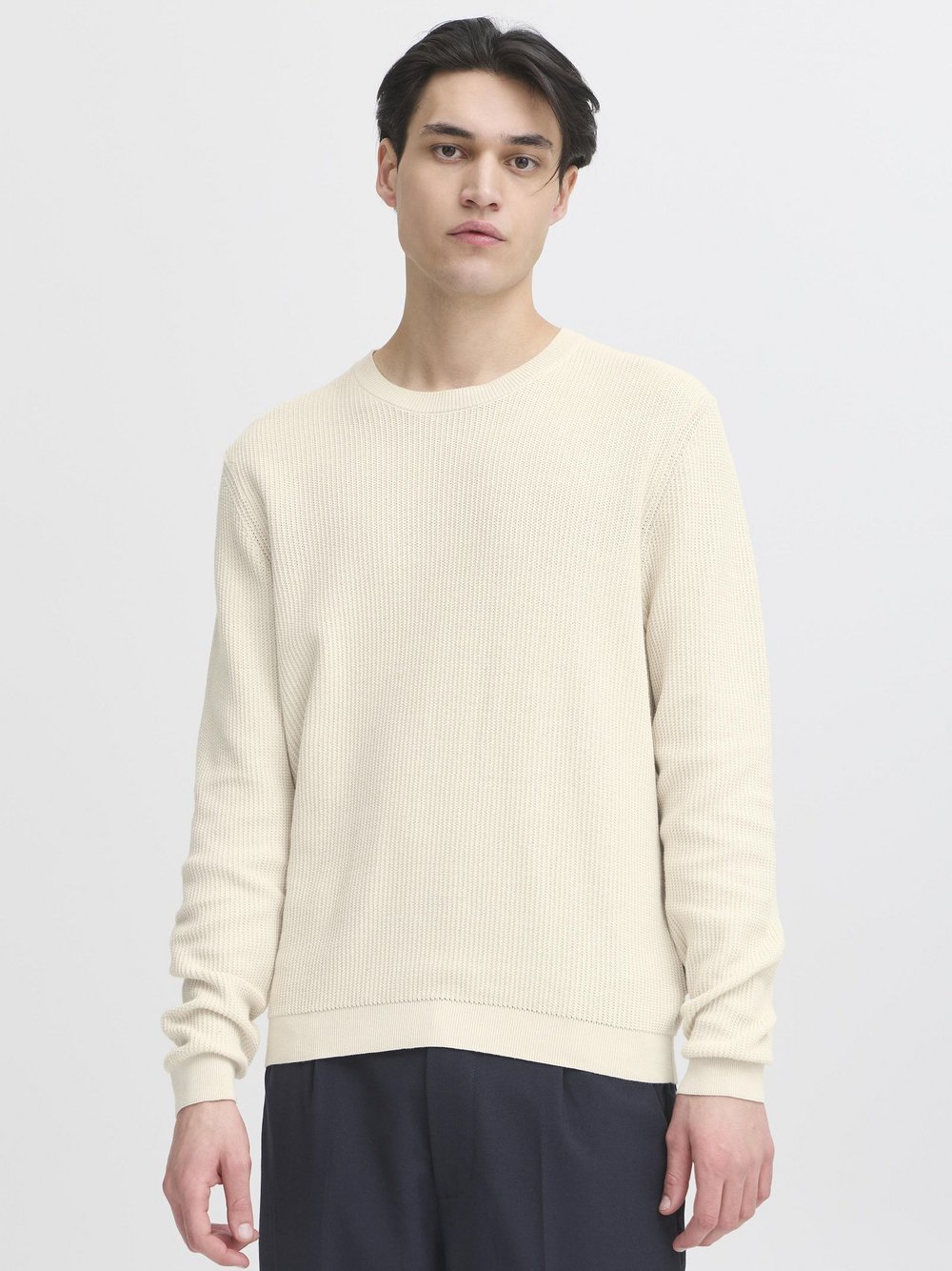 Thumbnail - CASUAL FRIDAY Strickpullover Herren Baumwolle beige strukturiert, M