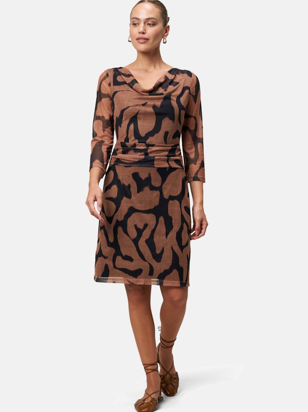 zero Meshkleid Damen braun gemustert, 34