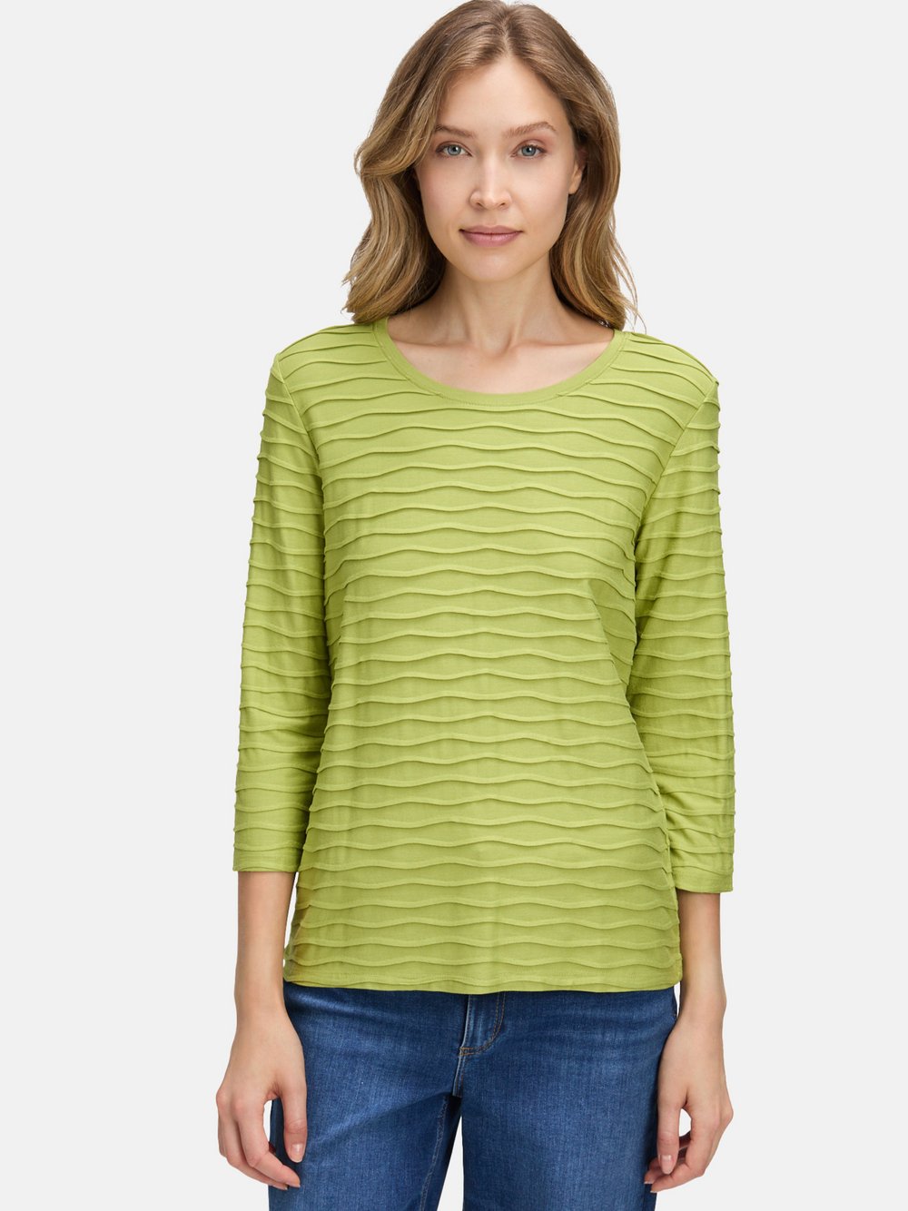 Betty Barclay Shirt Damen Viskose grün strukturiert, 36