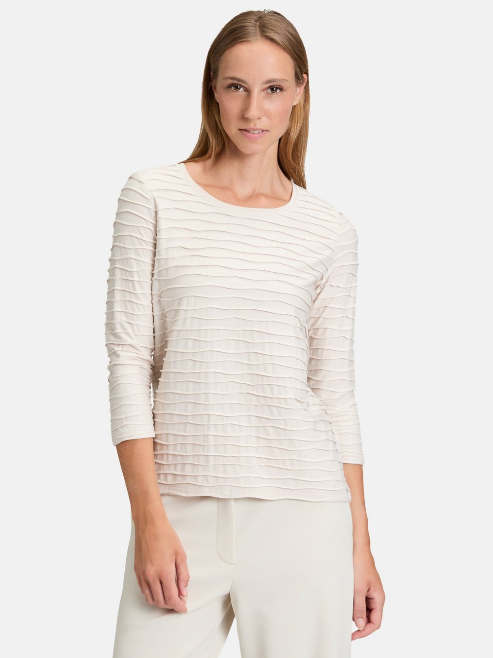Betty Barclay Shirt Damen Viskose beige strukturiert, 38