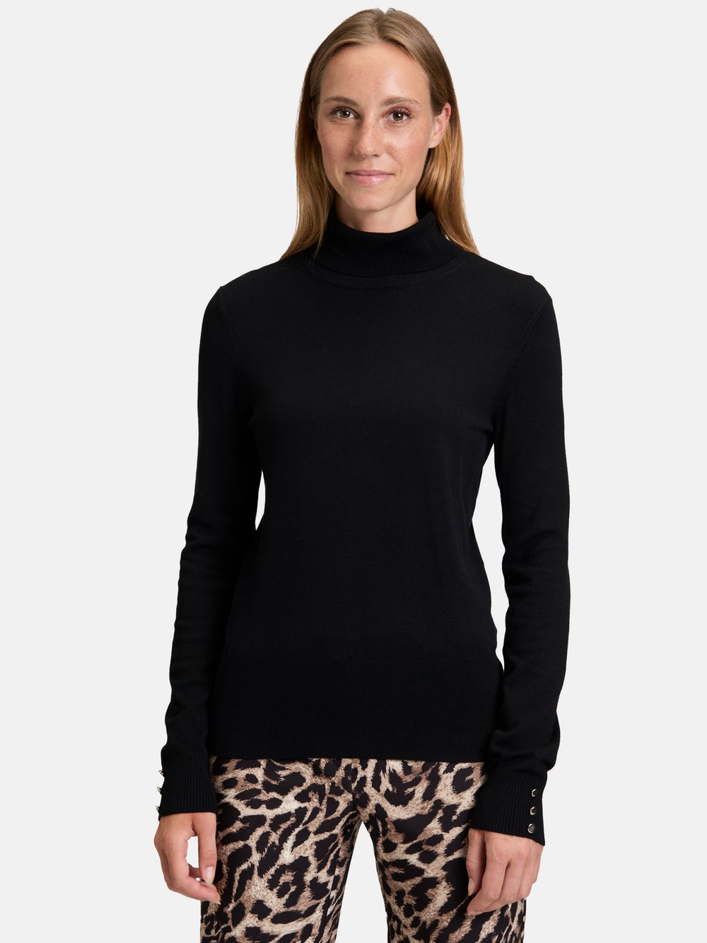 Betty Barclay Rollkragenpullover Damen Viskose schwarz, 36