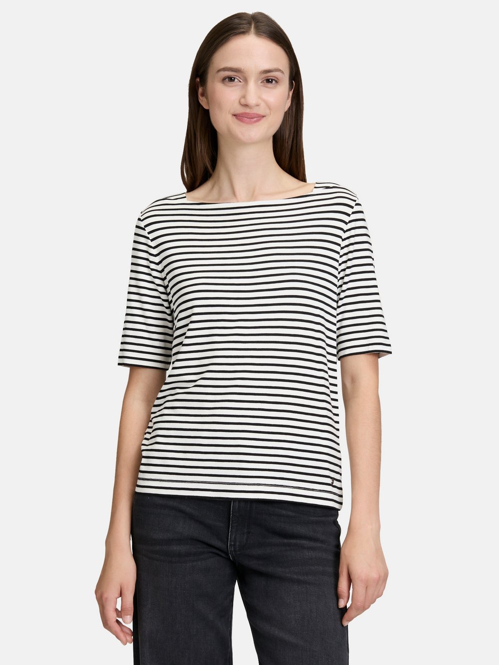 Betty & Co Streifenshirt Damen Viskose weiß gestreift, XL