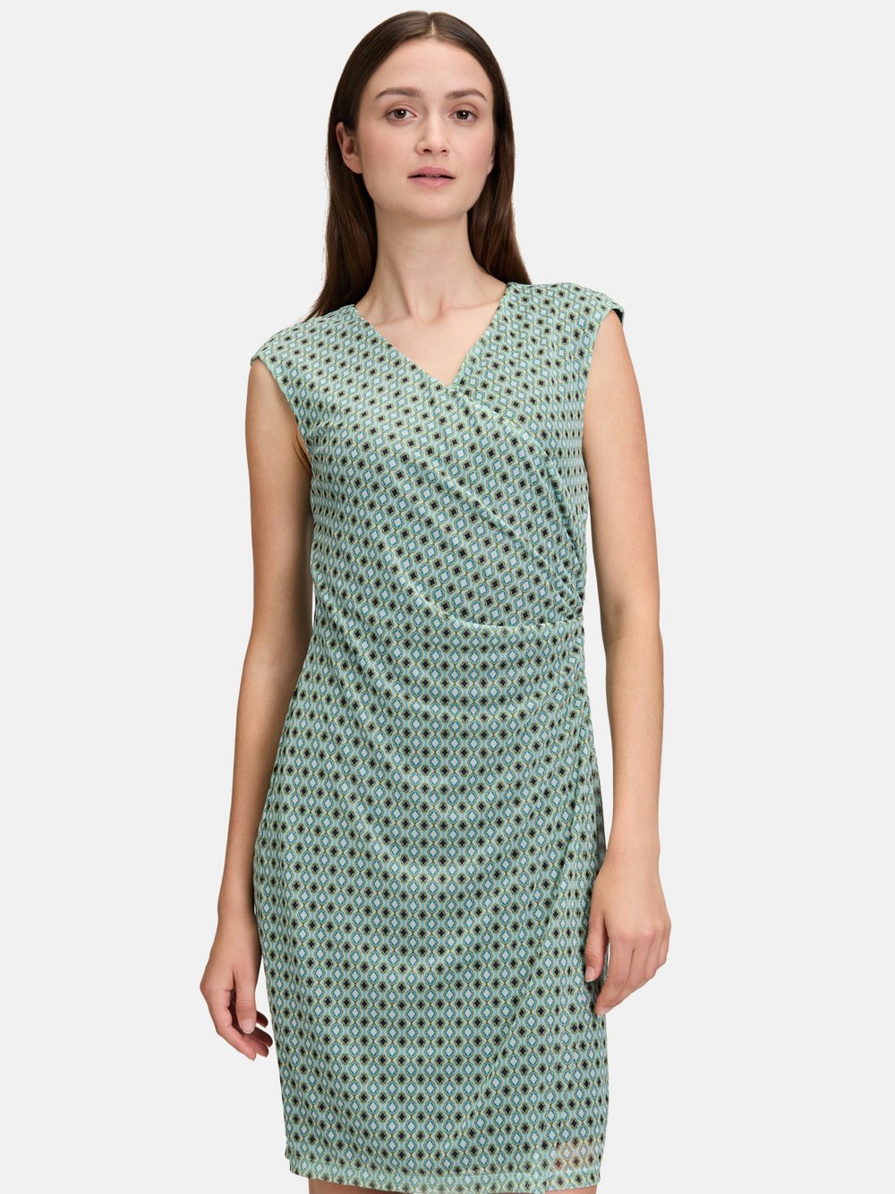 Cartoon Casual-Kleid Damen grün gemustert, 46