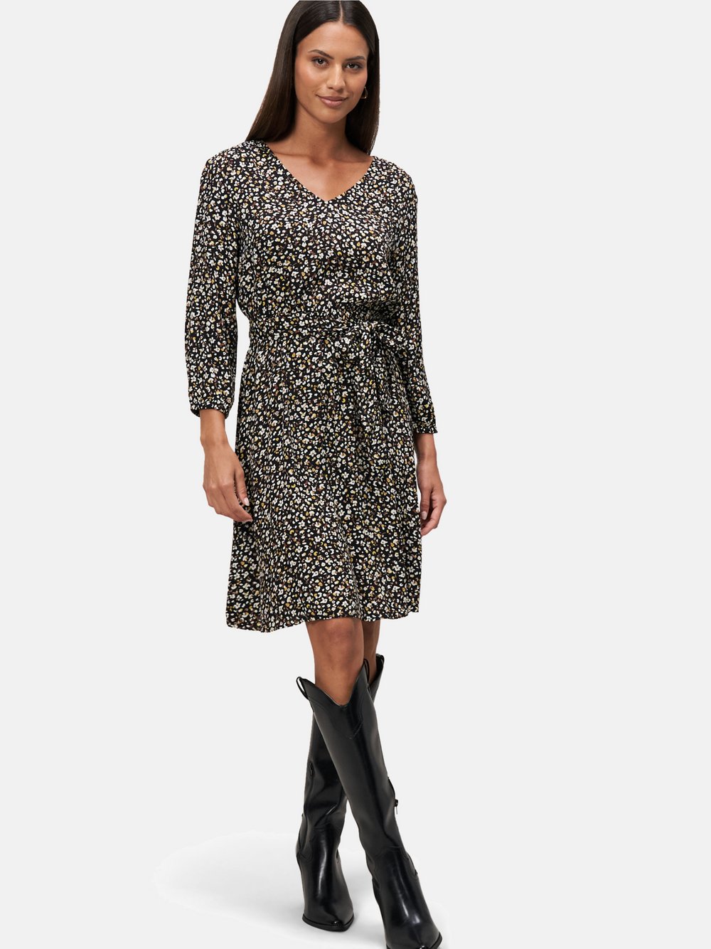 zero Minikleid Damen Viskose schwarz gemustert, 38