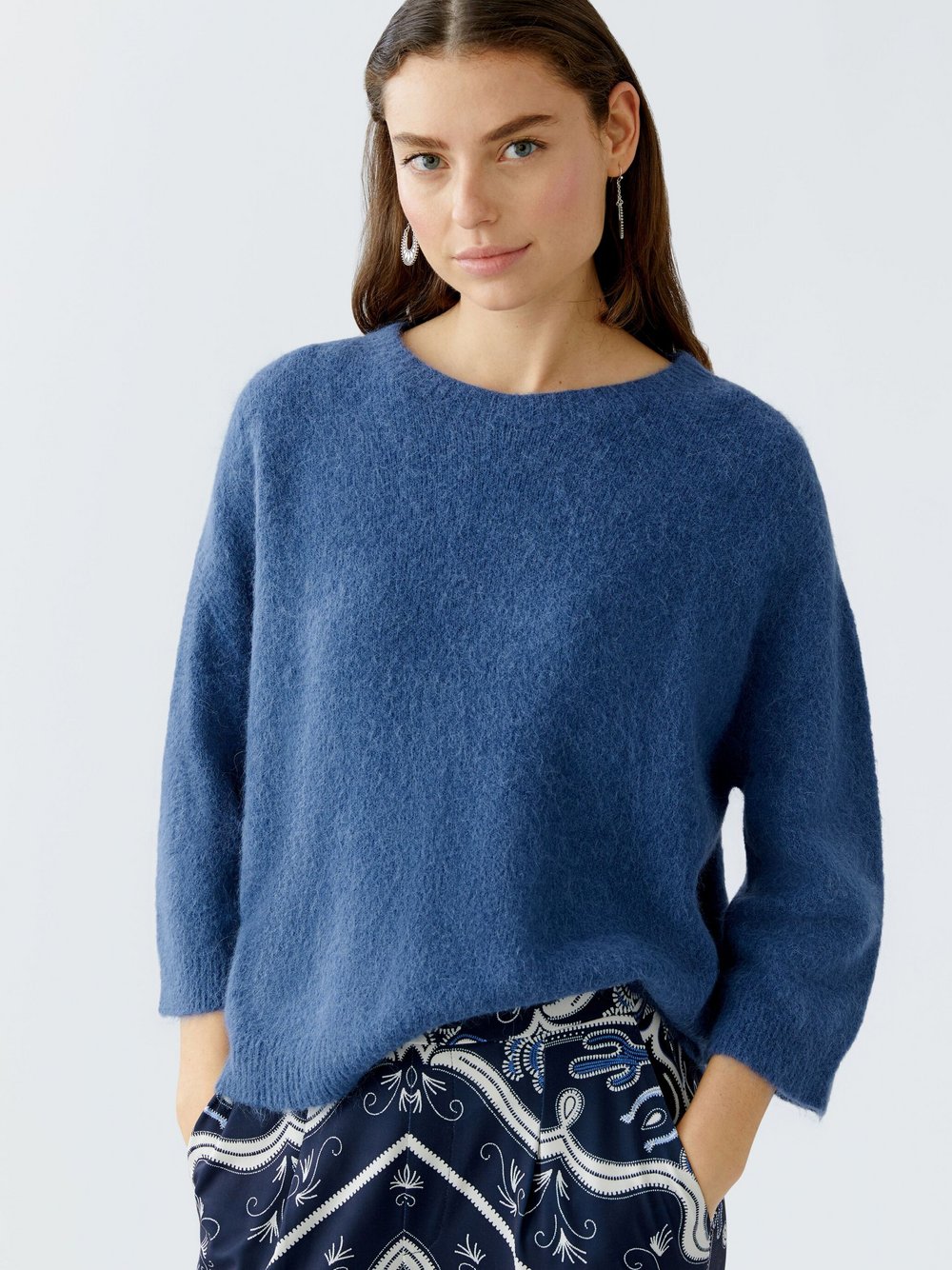 Oui Pullover Damen Polyamid blau, 38