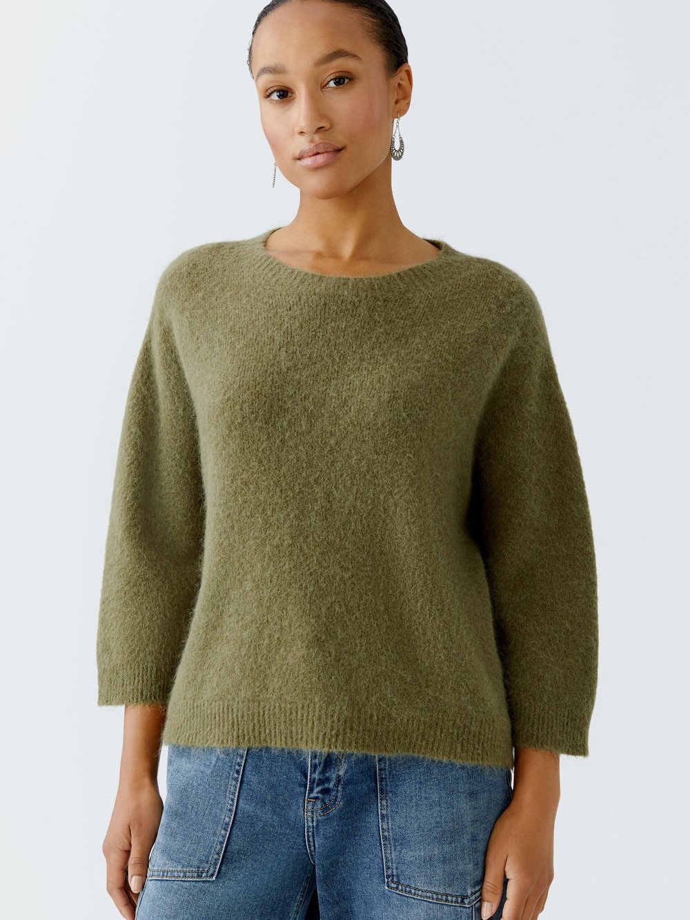 Oui Pullover Damen Polyamid grün, 34
