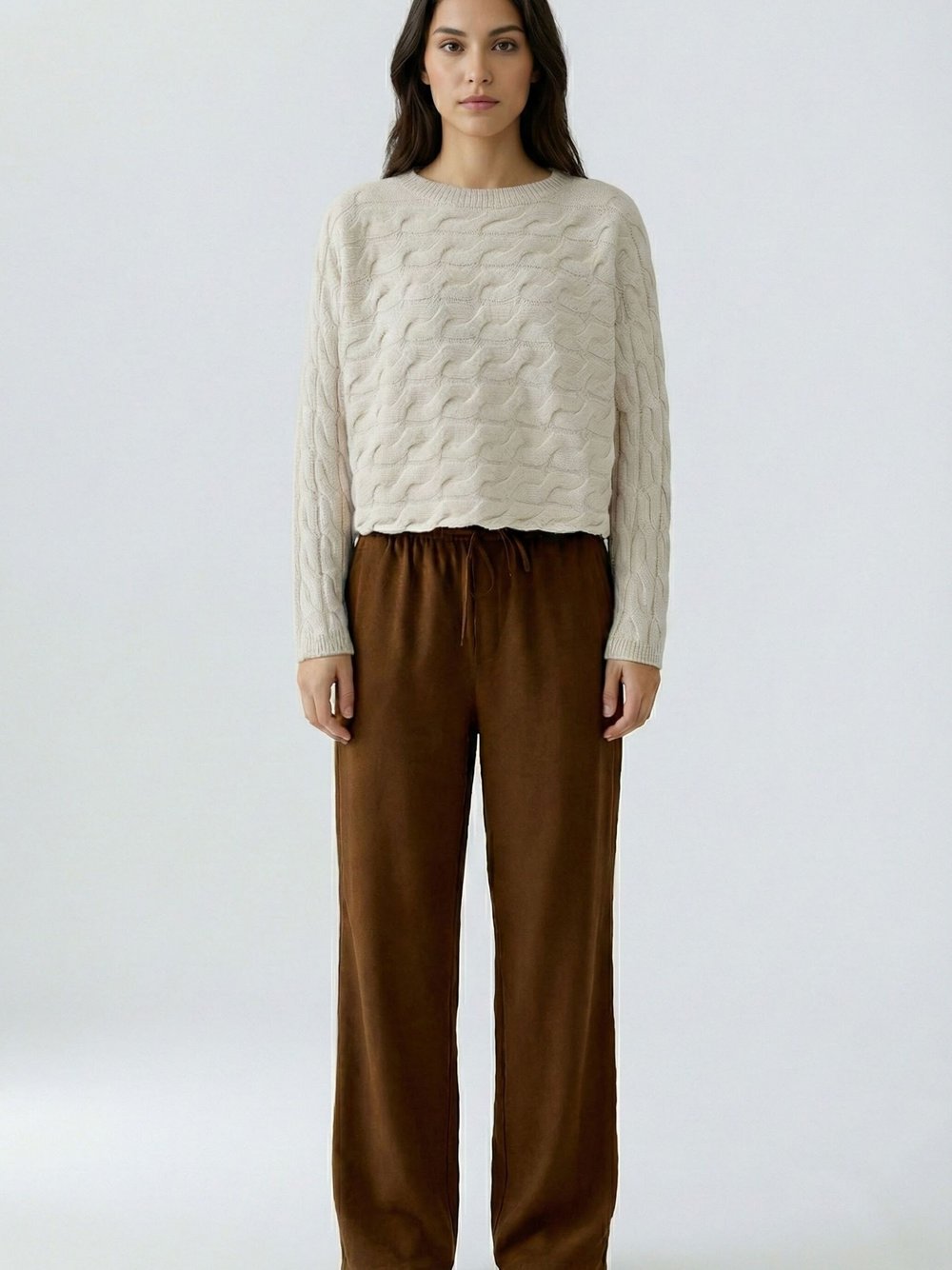 Thumbnail - Oui Pullover Damen Baumwolle weiß, 44