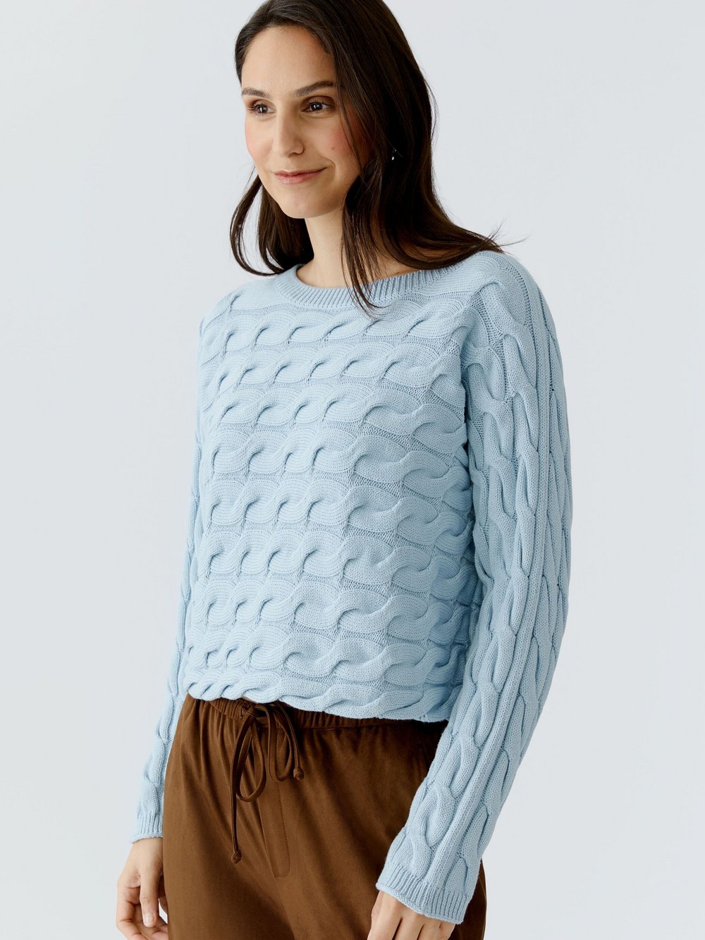 Thumbnail - Oui Pullover Damen Baumwolle blau, 40