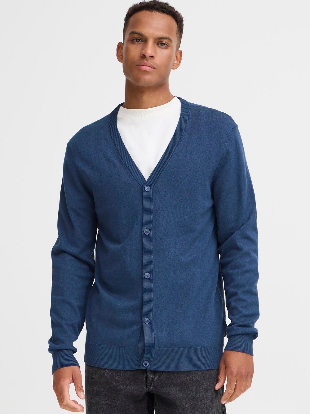 BLEND Strickjacke Herren Viskose blau, XXXL