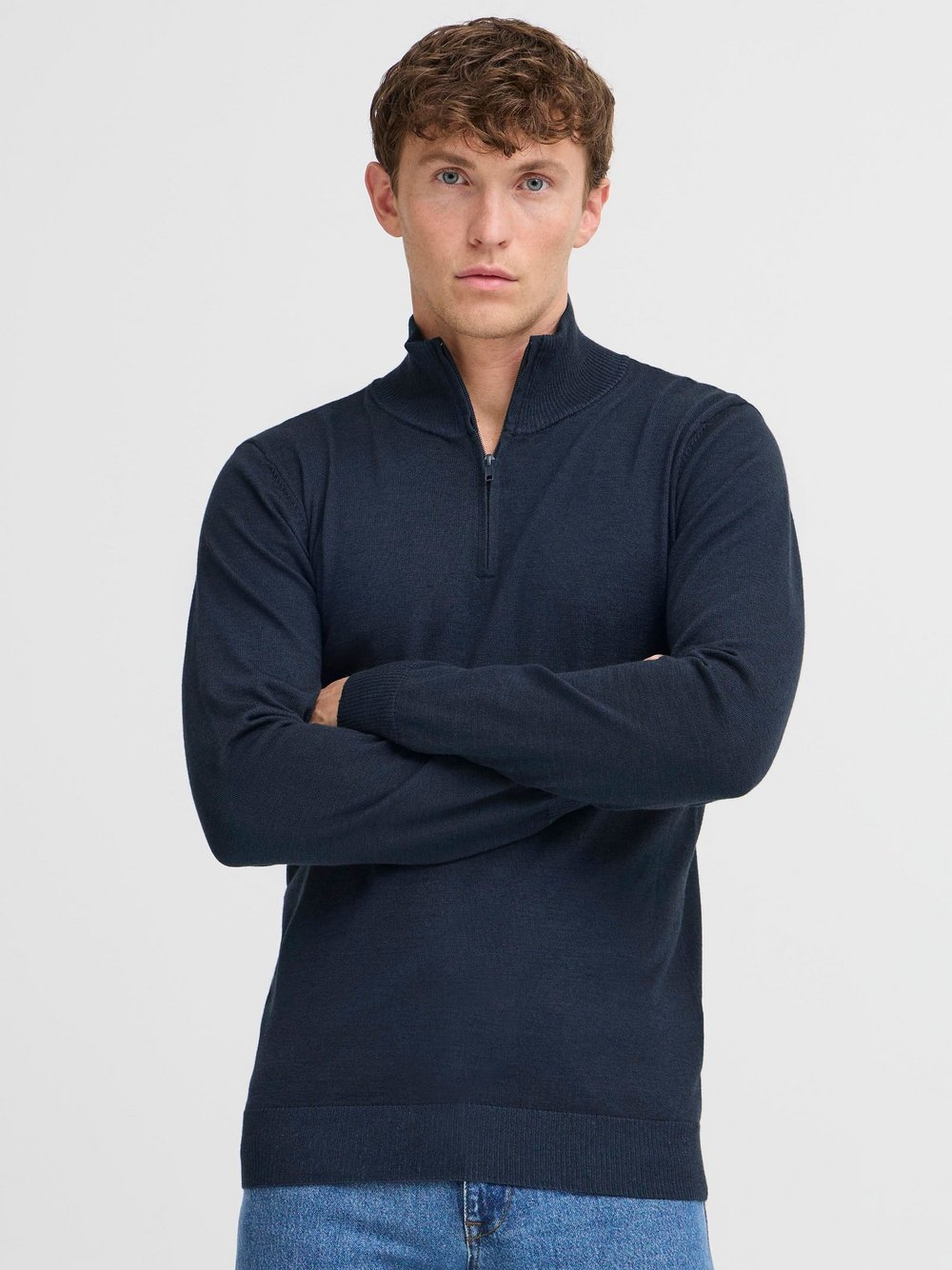 BLEND Troyer Herren blau meliert, M
