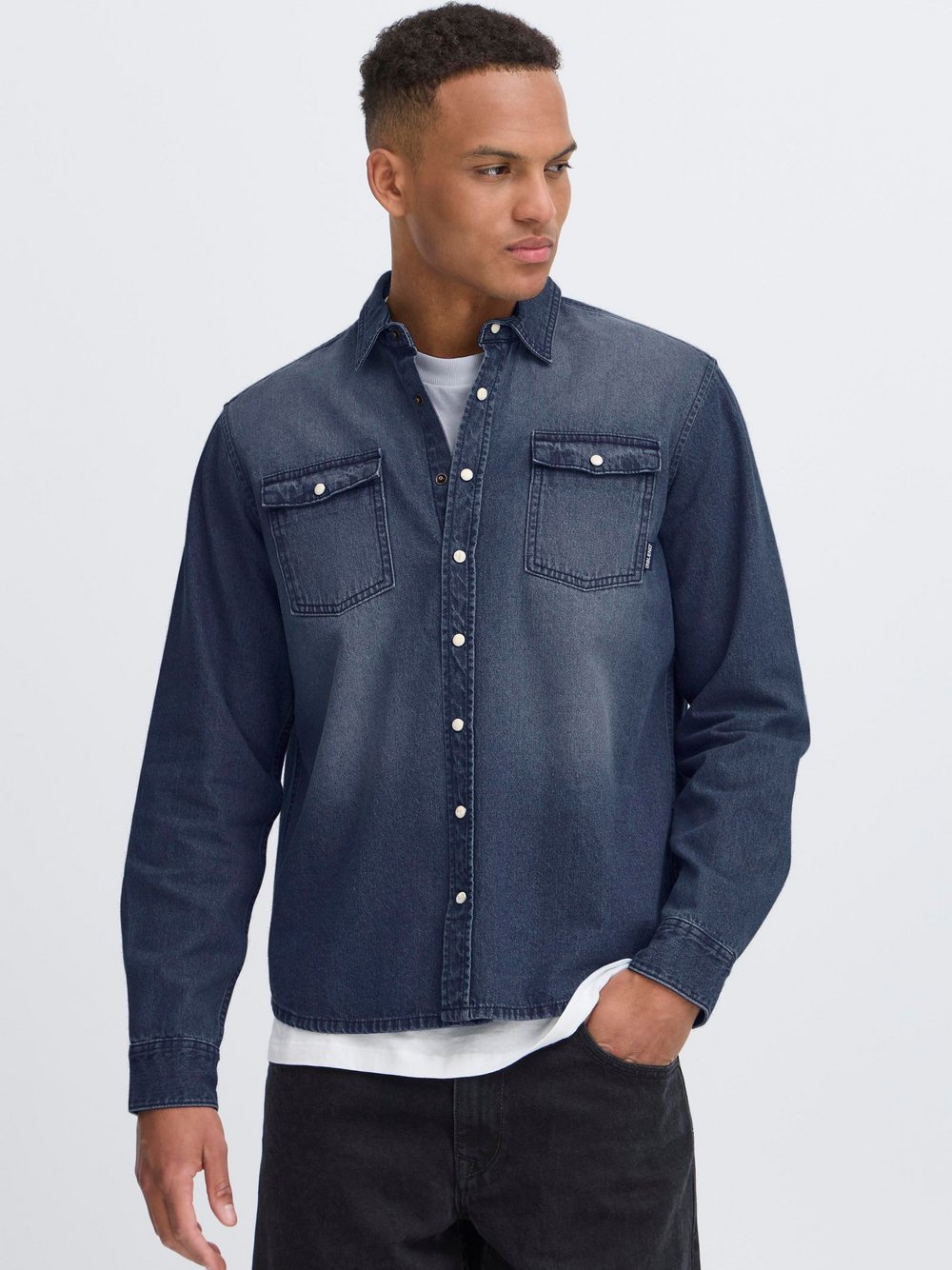 Thumbnail - BLEND Jeanshemd Herren Regular Fit Baumwolle blau, L