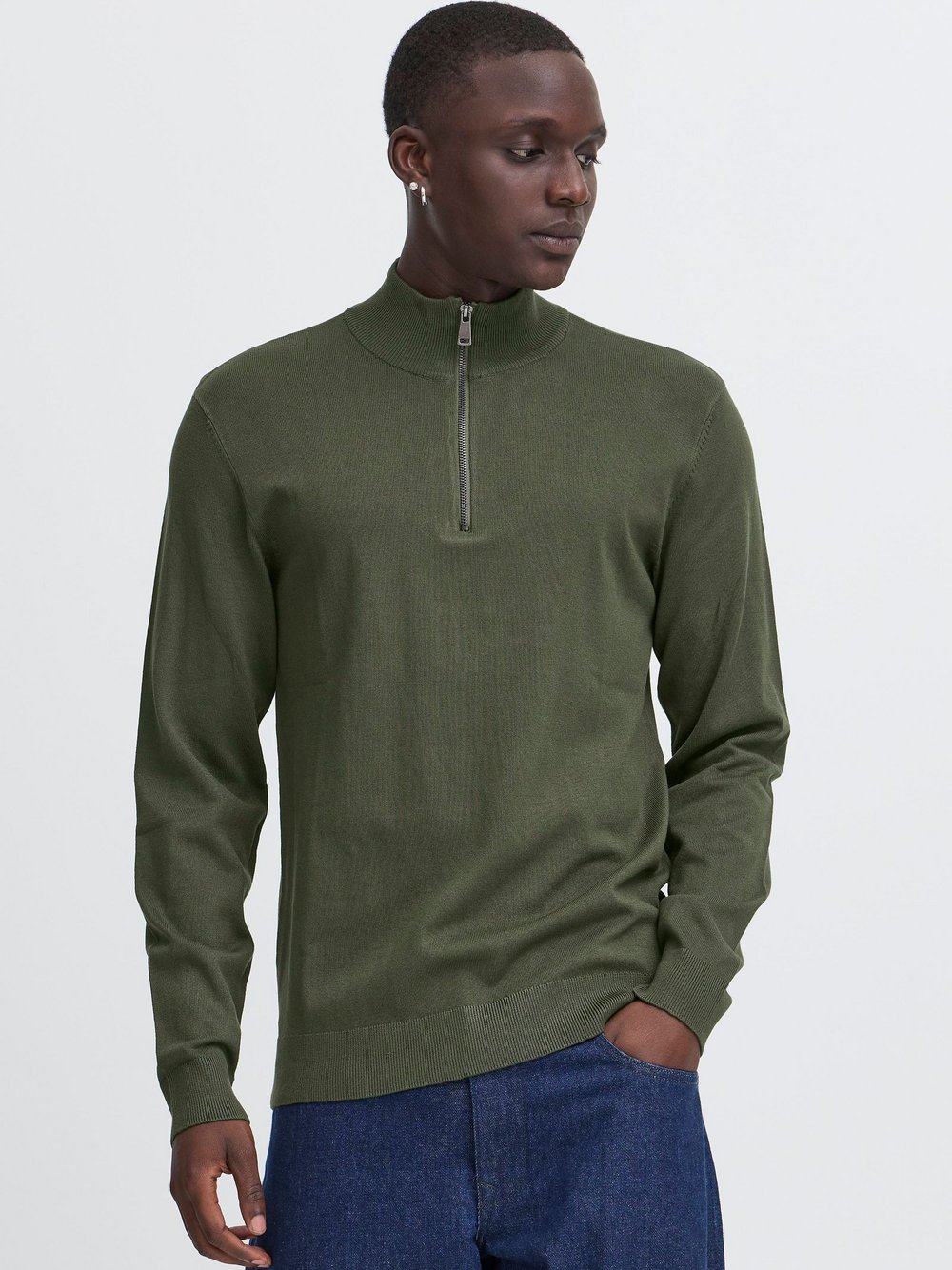 BLEND Troyer Herren Viskose grün meliert, L