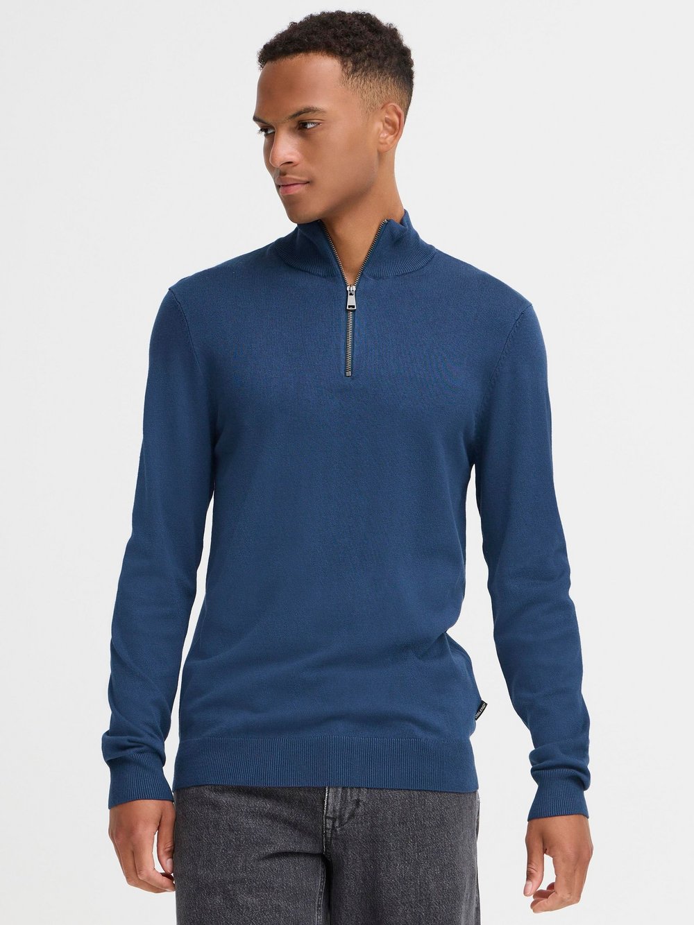 BLEND Troyer Herren Viskose blau meliert, XXL