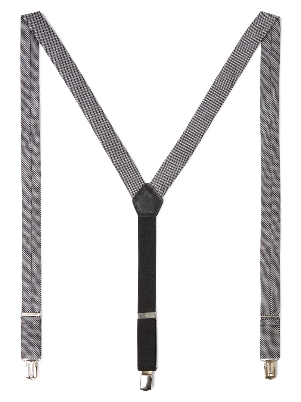 OLYMP Level Five Hosenträger aus Seiden-Mix mit Leder-Anteil Herren grau gemustert, ONE SIZE