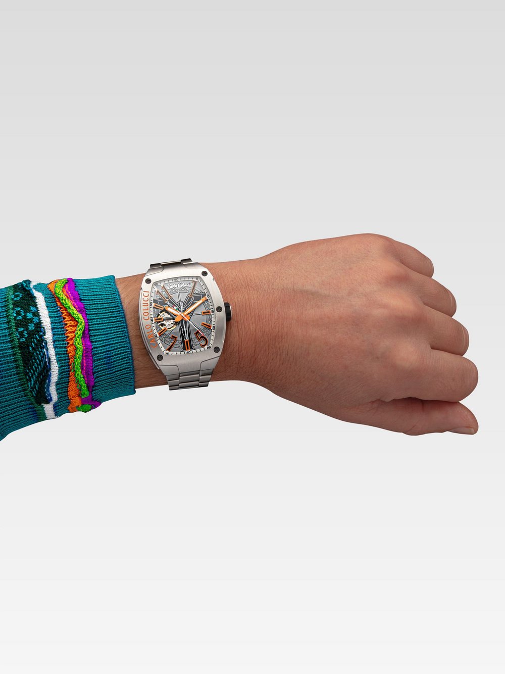 Carlo Colucci Dreizeiger Automatik Herren Edelstahl silber bedruckt, ONE SIZE