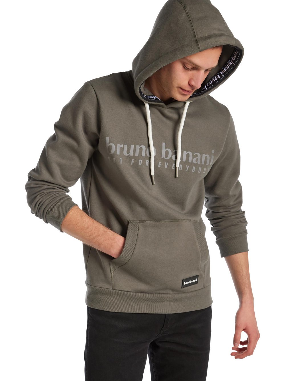 Thumbnail - Bruno Banani Kapuzensweatshirt Herren Baumwolle grau bedruckt, XXL